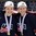 MALMO, SWEDEN - APRIL 4: USA's Anne Schleper #15 and Kacey Bellamy #22 celebrate after a 7-5 gold medal game win over Canada at the 2015 IIHF Ice Hockey Women's World Championship. (Photo by Andre Ringuette/HHOF-IIHF Images)

